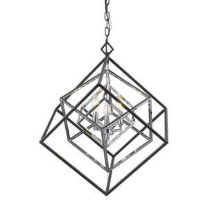 Euclid Chandelier Chrome + Matte Black