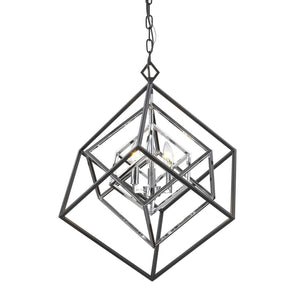 Euclid Chandelier Chrome + Matte Black