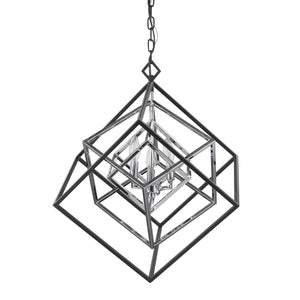 Euclid Chandelier Chrome + Matte Black