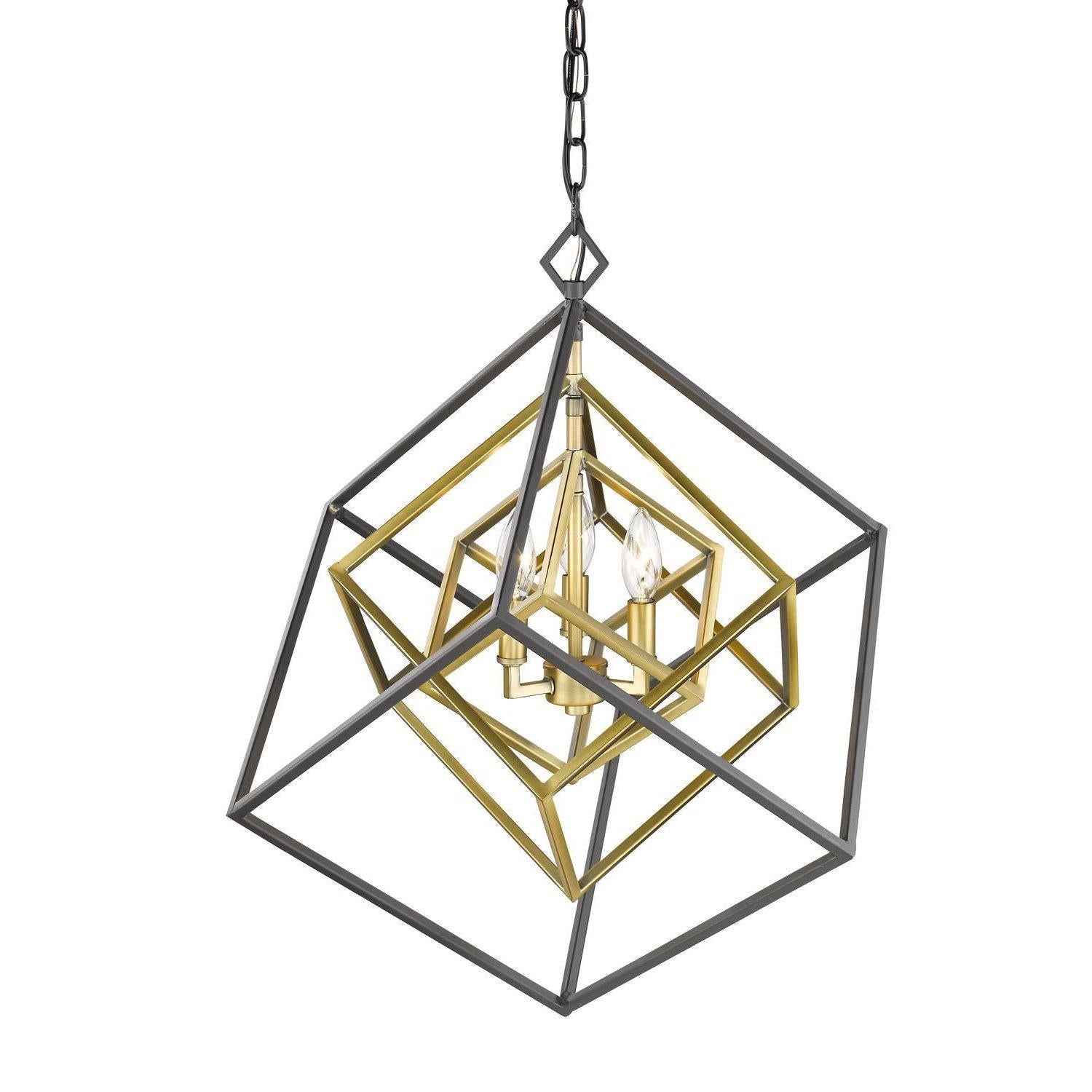 Euclid Chandelier Olde Brass + Bronze