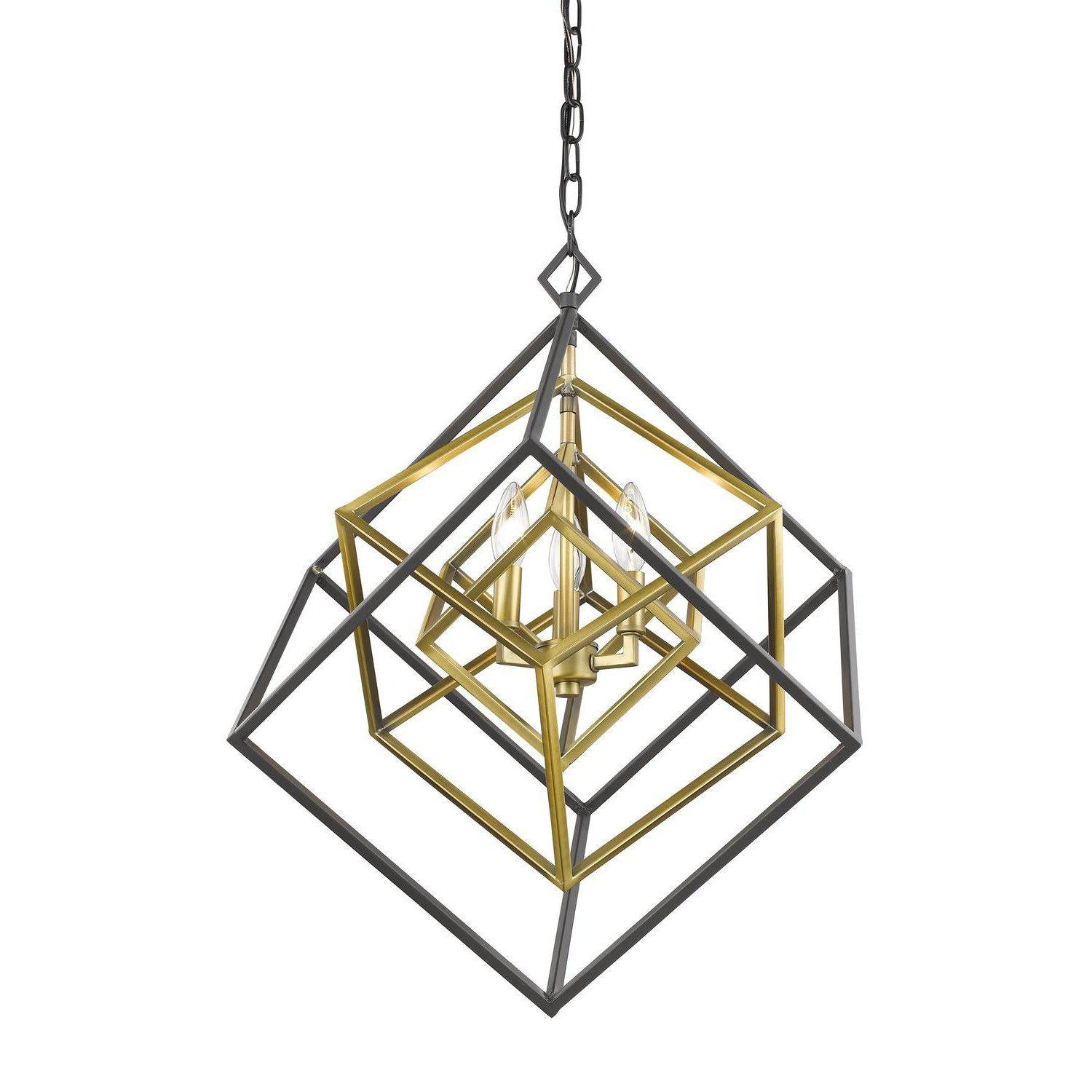 Euclid Chandelier Olde Brass + Bronze