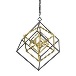 Euclid Chandelier Olde Brass + Bronze