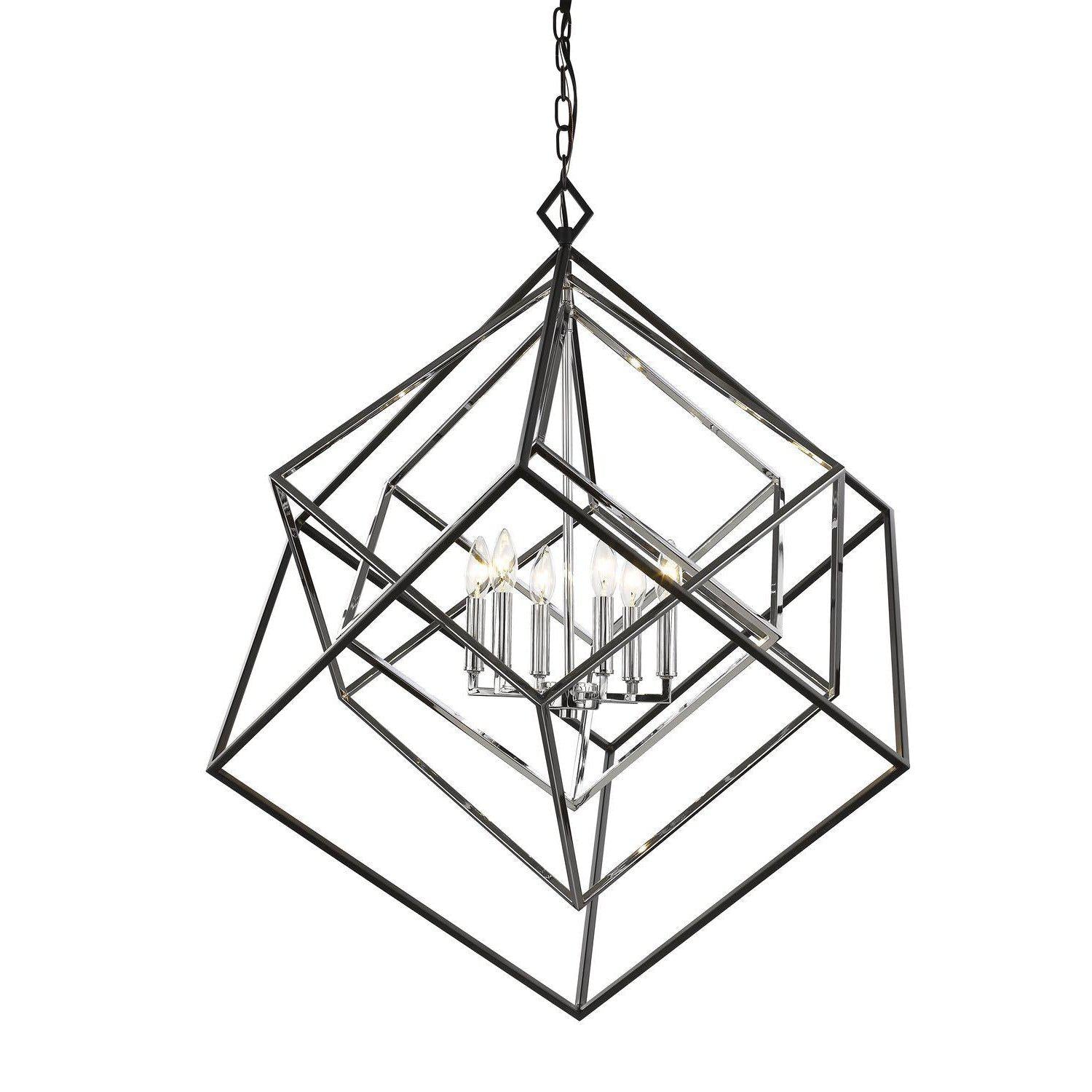 Euclid Chandelier Chrome + Matte Black