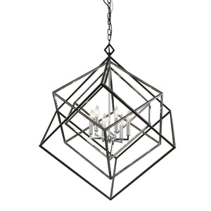 Euclid Chandelier Chrome + Matte Black