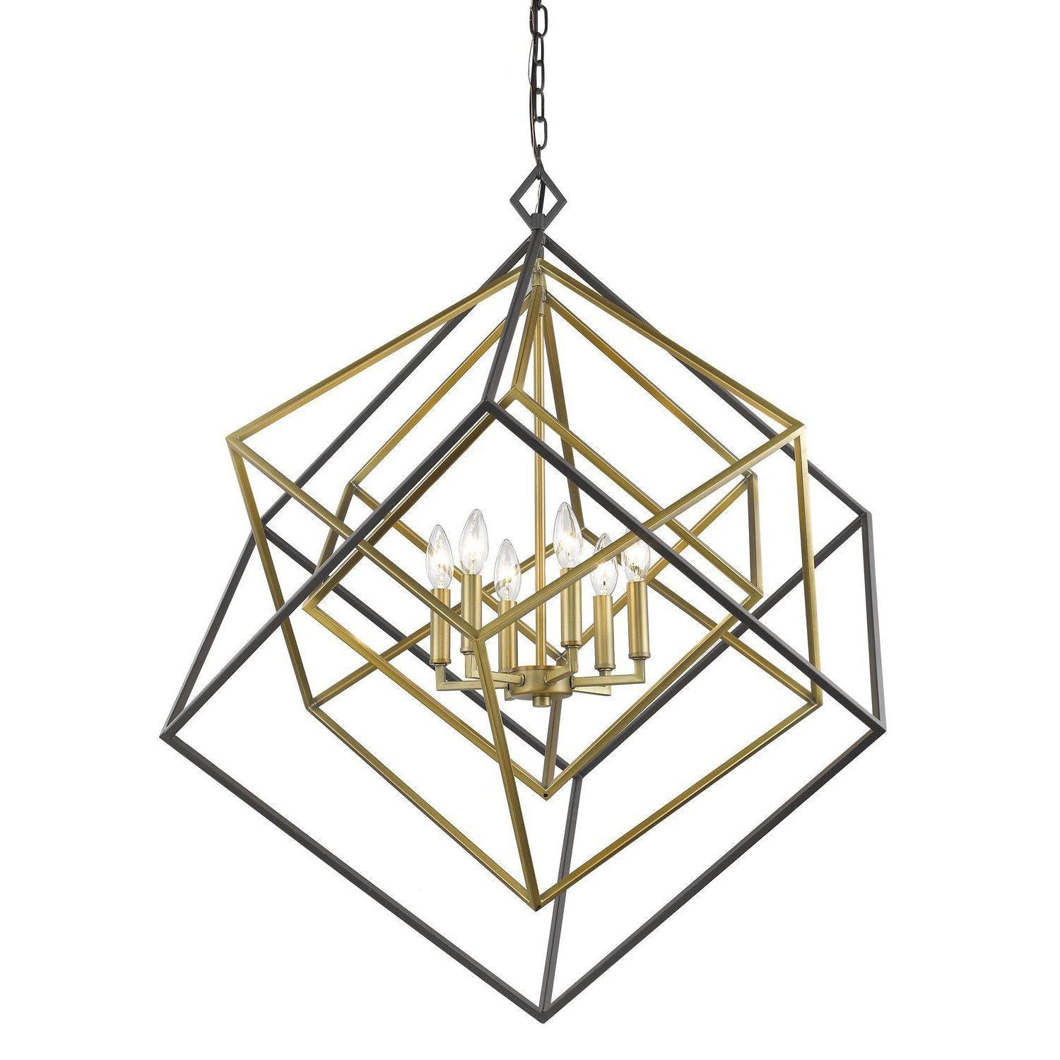 Euclid Chandelier Olde Brass + Bronze