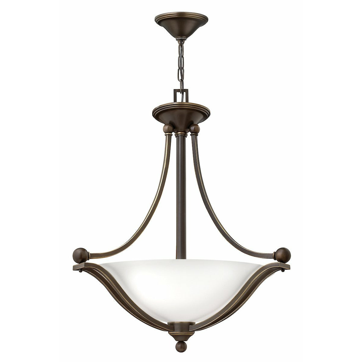 Bolla Pendant Olde Bronze with Opal glass-LED