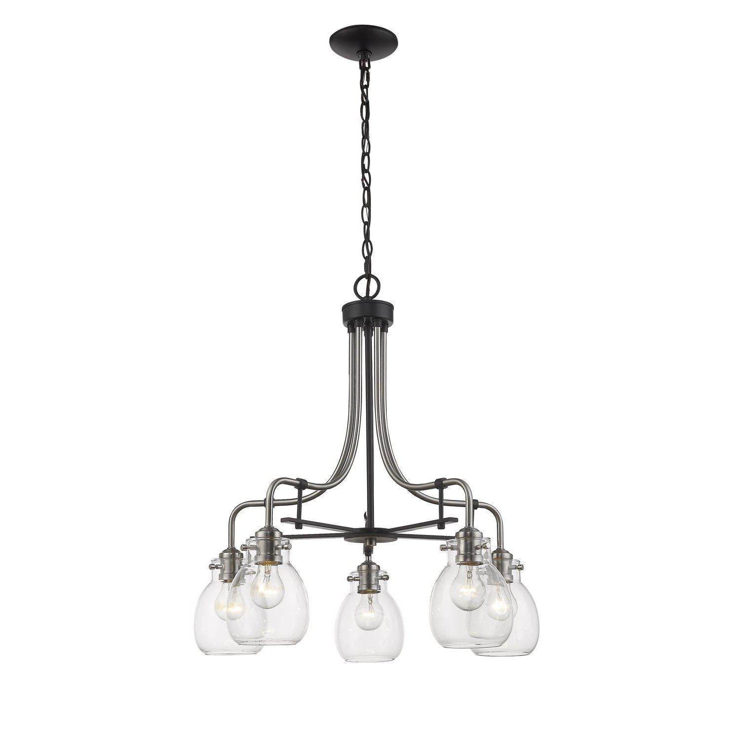 Kraken Chandelier Matte Black + Brushed Nickel