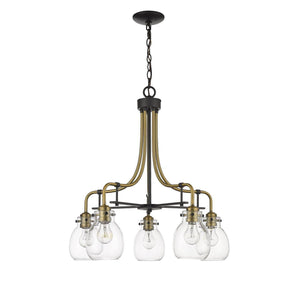 Kraken Chandelier Matte Black + Olde Brass