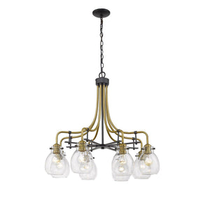 Kraken Chandelier Matte Black + Olde Brass