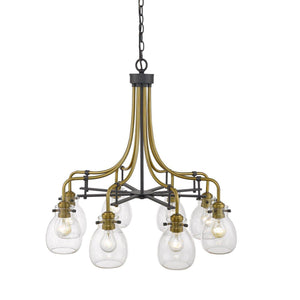 Kraken Chandelier Matte Black + Olde Brass