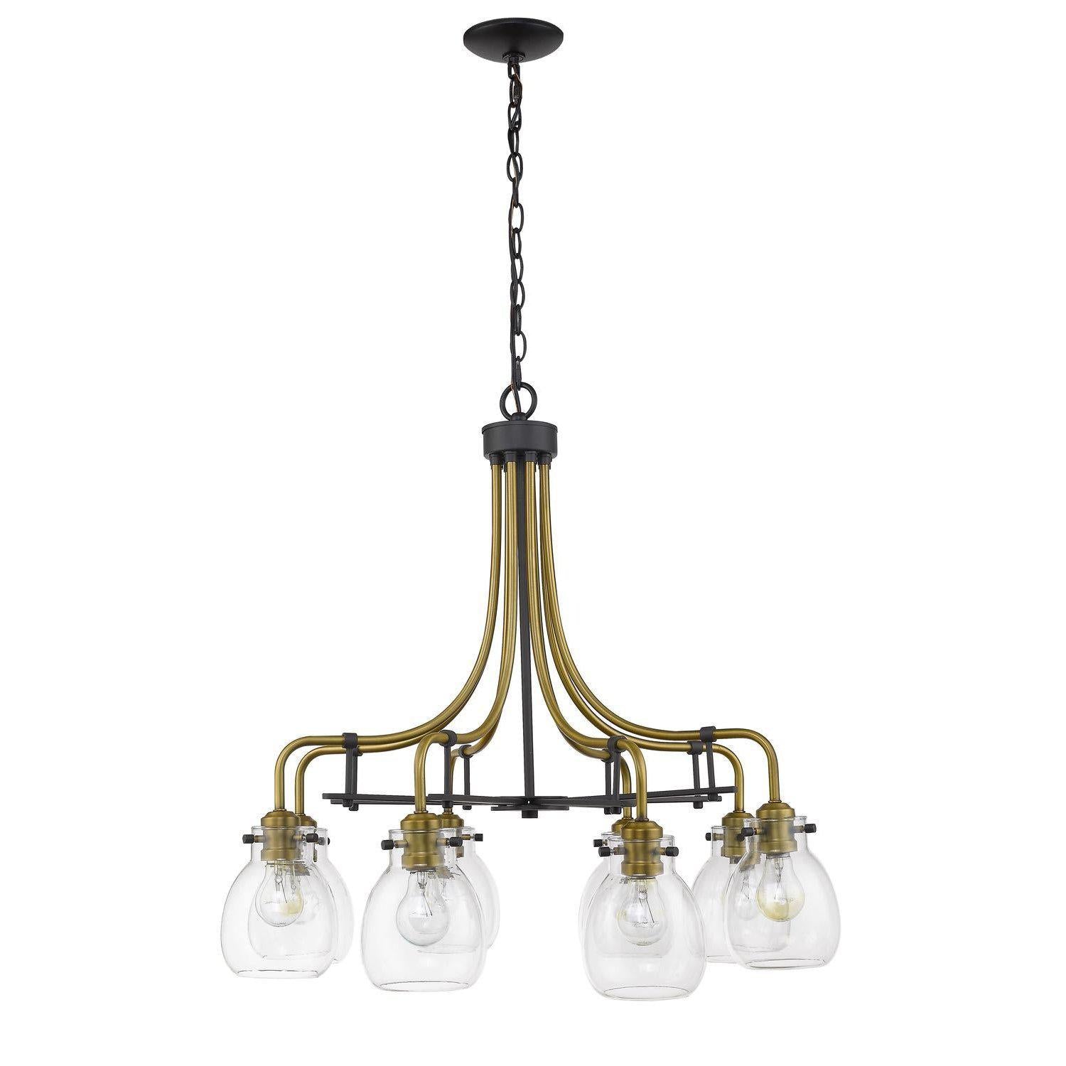 Kraken Chandelier Matte Black + Olde Brass