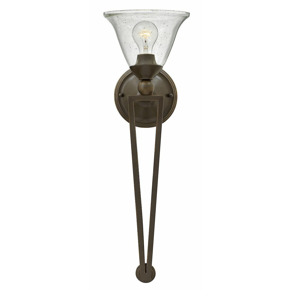 Bolla Sconce Olde Bronze with Clear Seedy glass