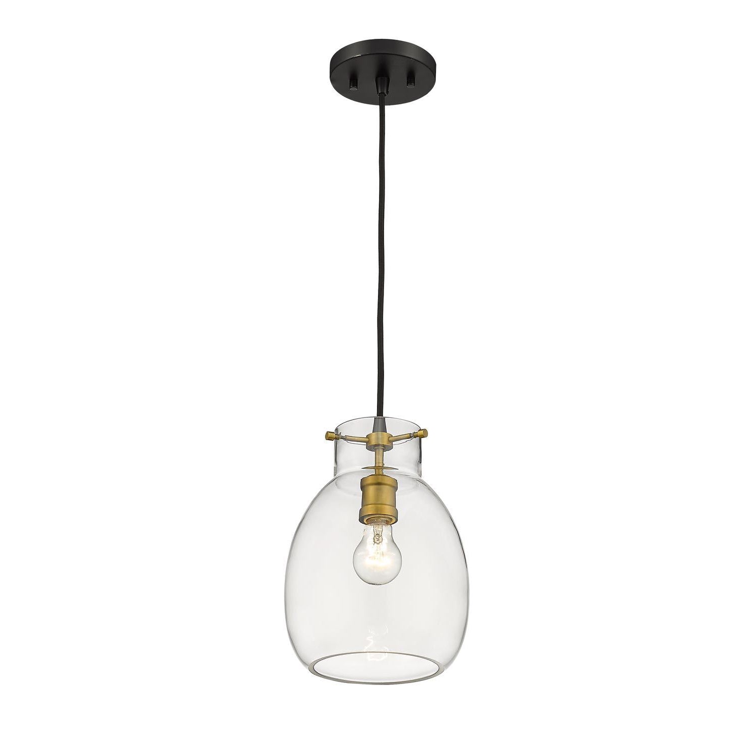 Bella Mini Pendant Matte Black + Olde Brass