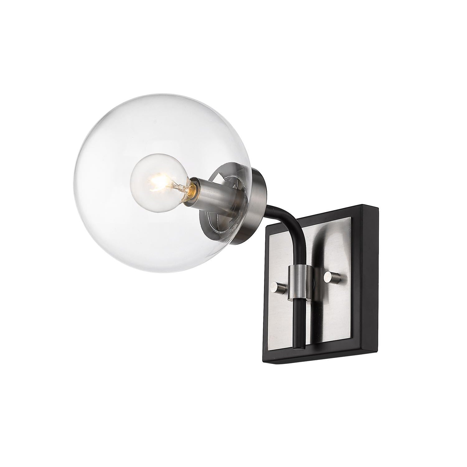 Parsons Wall Sconce Matte Black + Brushed Nickel