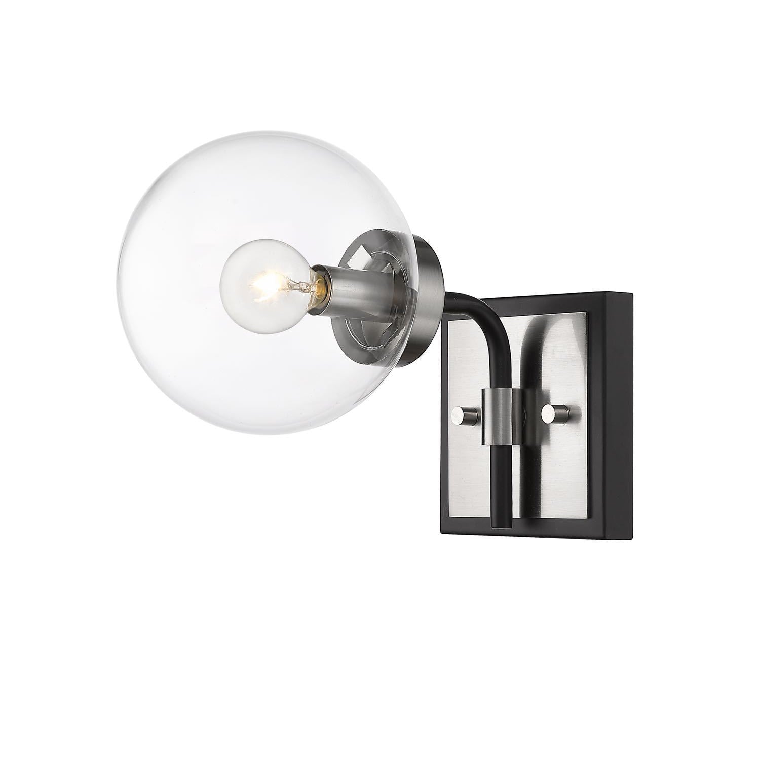 Parsons Wall Sconce Matte Black + Brushed Nickel