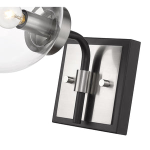 Parsons Wall Sconce Matte Black + Brushed Nickel