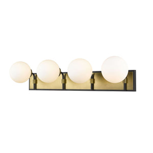 Parsons Vanity Light Matte Black + Olde Brass