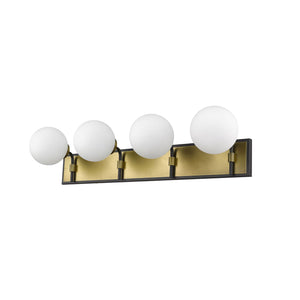 Parsons Vanity Light Matte Black + Olde Brass