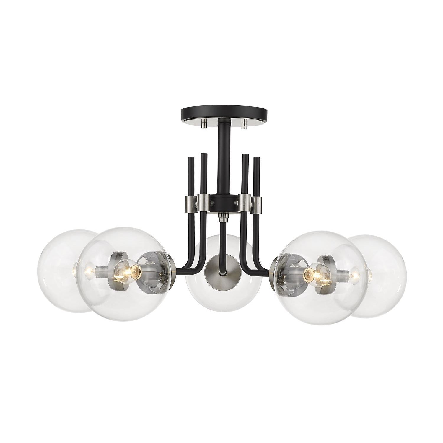 Parsons Semi Flush Mount Matte Black + Brushed Nickel