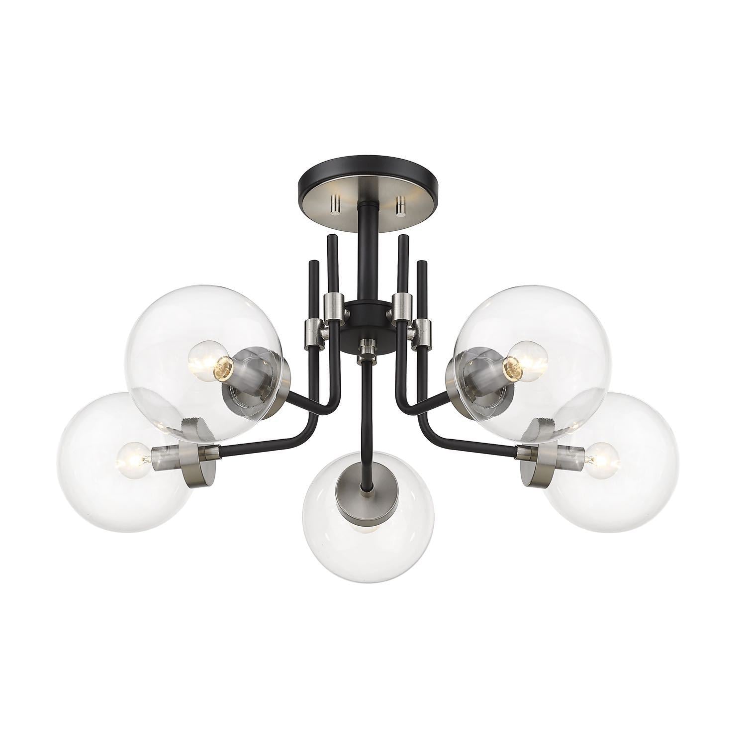 Parsons Semi Flush Mount Matte Black + Brushed Nickel