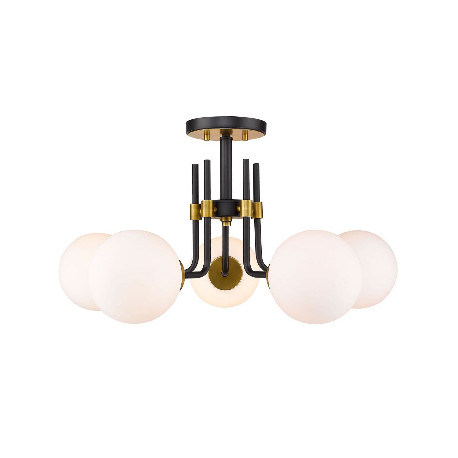 Parsons Semi Flush Mount Matte Black + Olde Brass