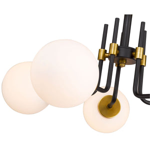 Parsons Semi Flush Mount Matte Black + Olde Brass