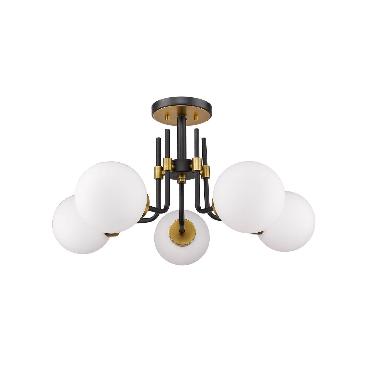 Parsons Semi Flush Mount Matte Black + Olde Brass