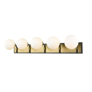 Parsons Vanity Light Matte Black + Olde Brass