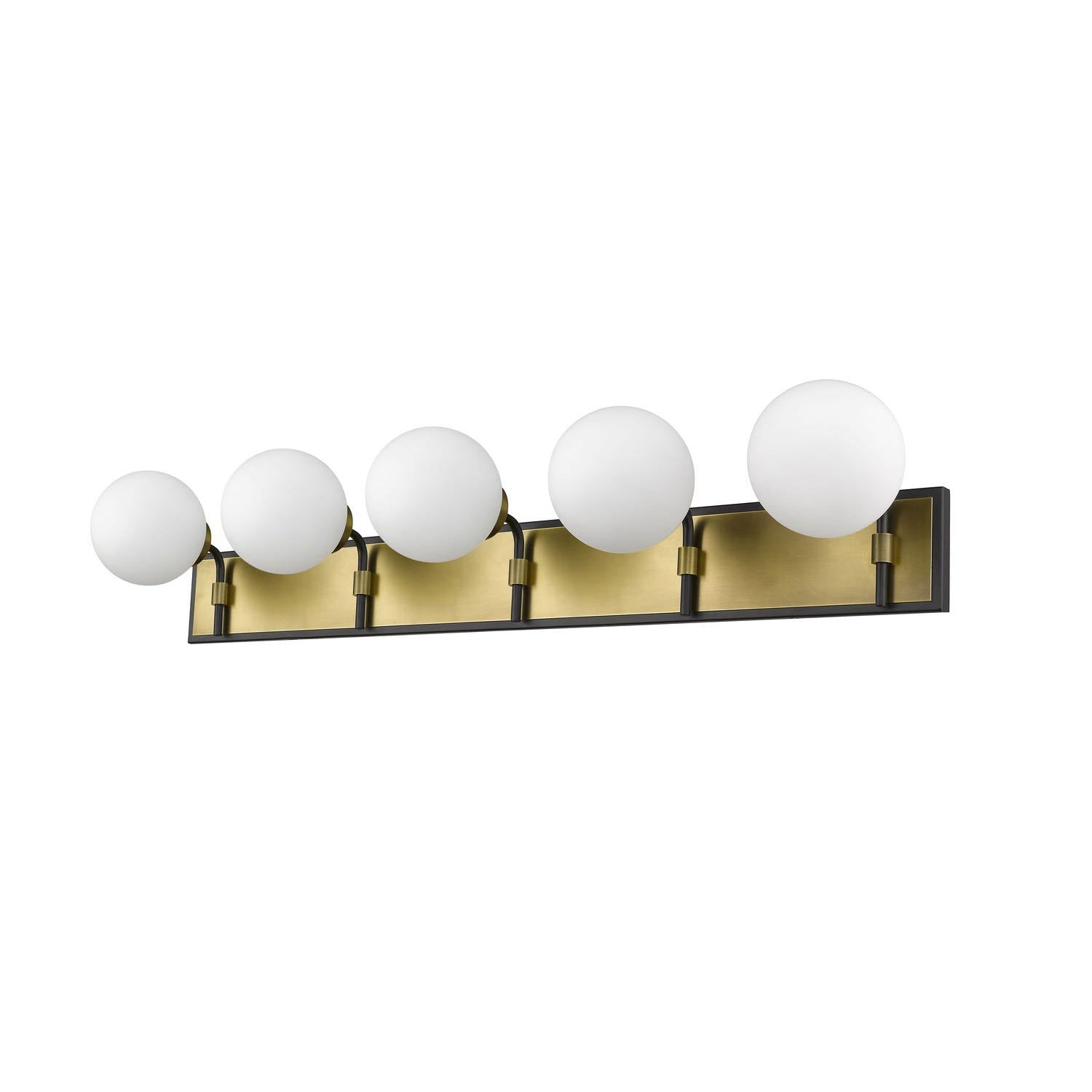 Parsons Vanity Light Matte Black + Olde Brass