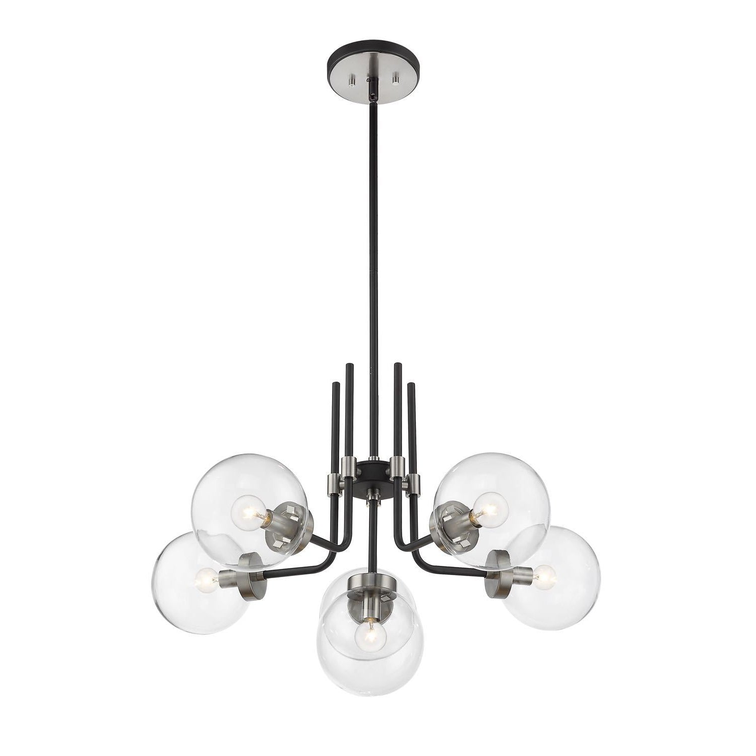 Parsons Chandelier Matte Black + Brushed Nickel