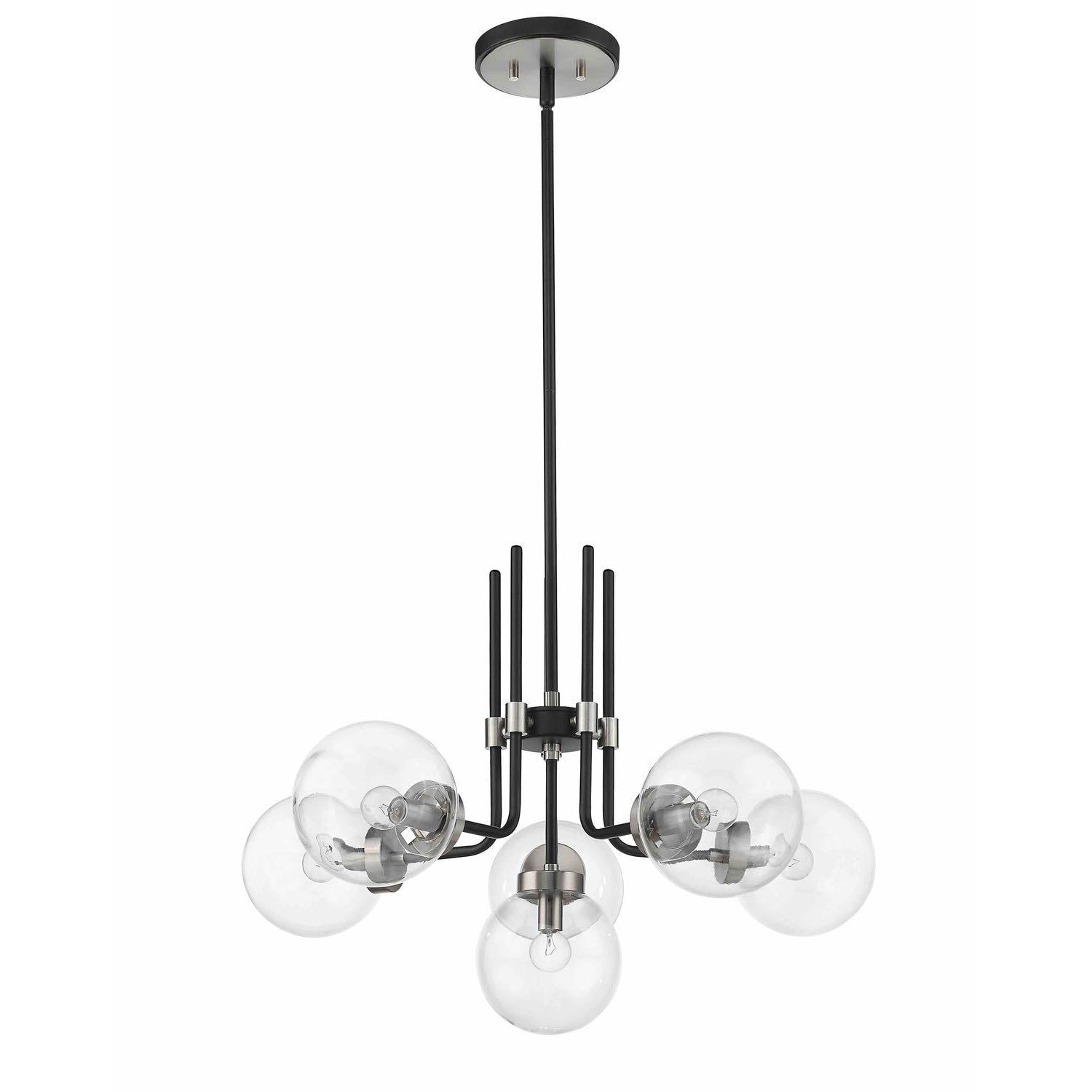 Parsons Chandelier Matte Black + Brushed Nickel