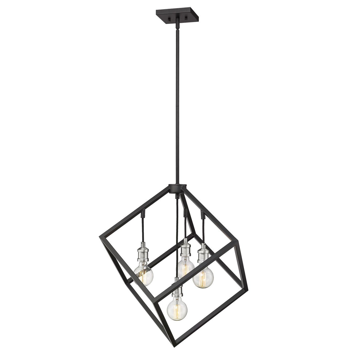 Vertical Pendant Matte Black + Brushed Nickel