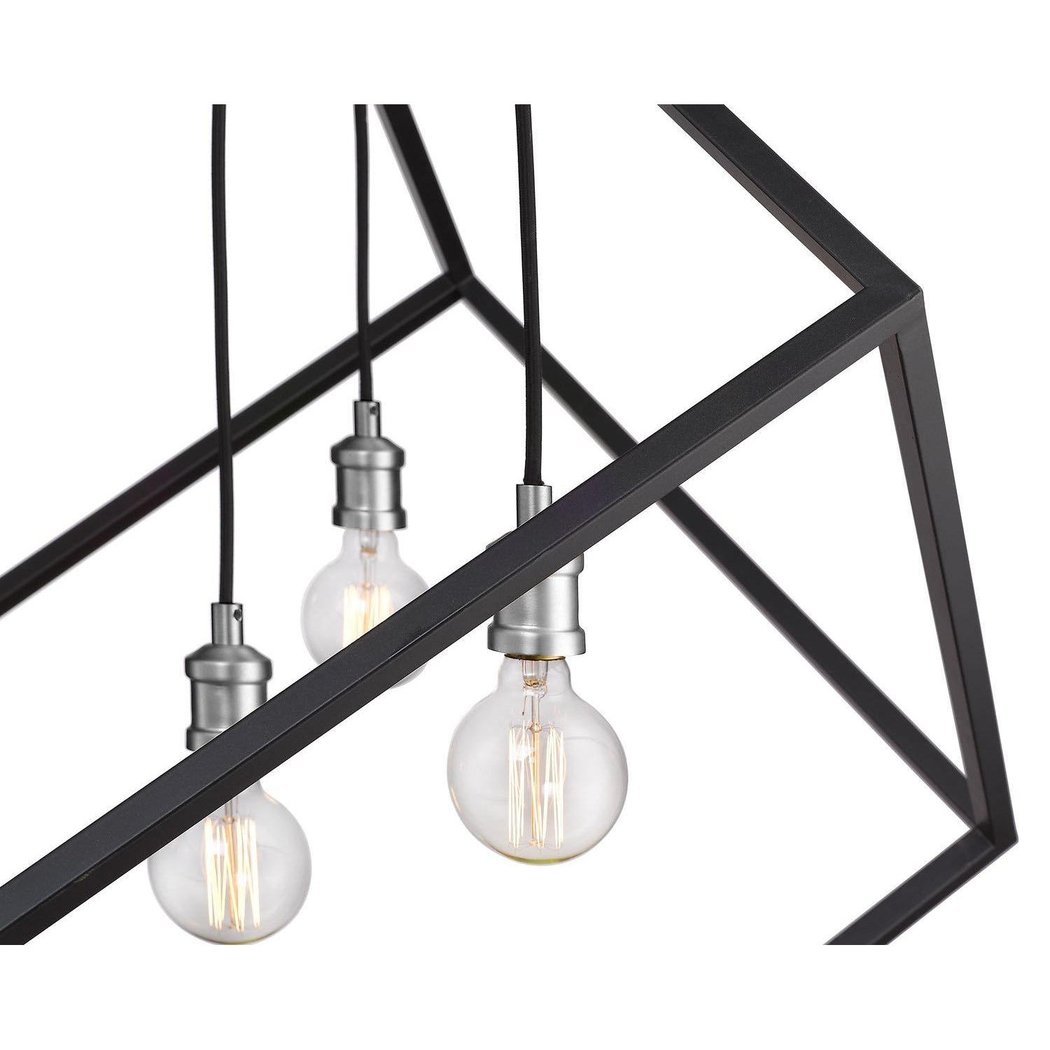 Vertical Pendant Matte Black + Brushed Nickel