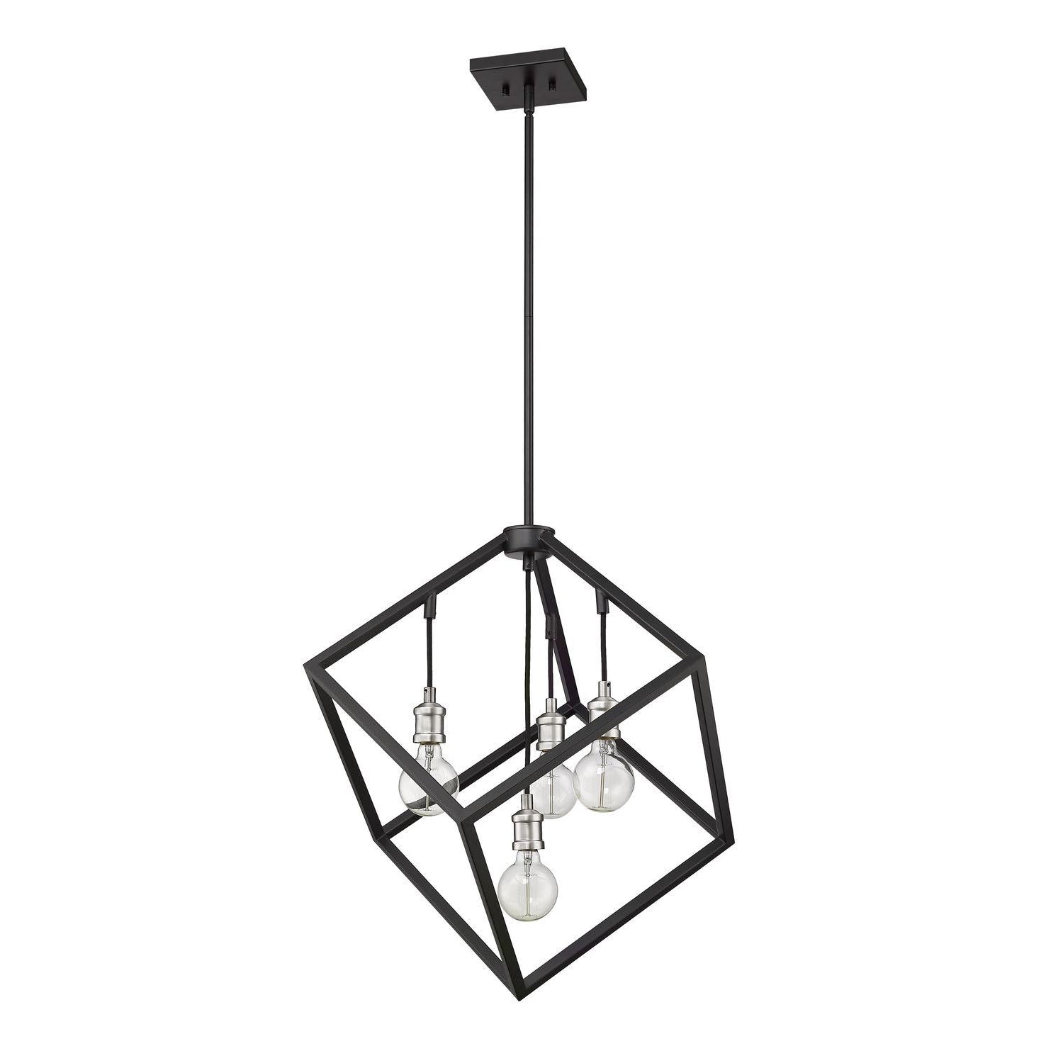 Vertical Pendant Matte Black + Brushed Nickel