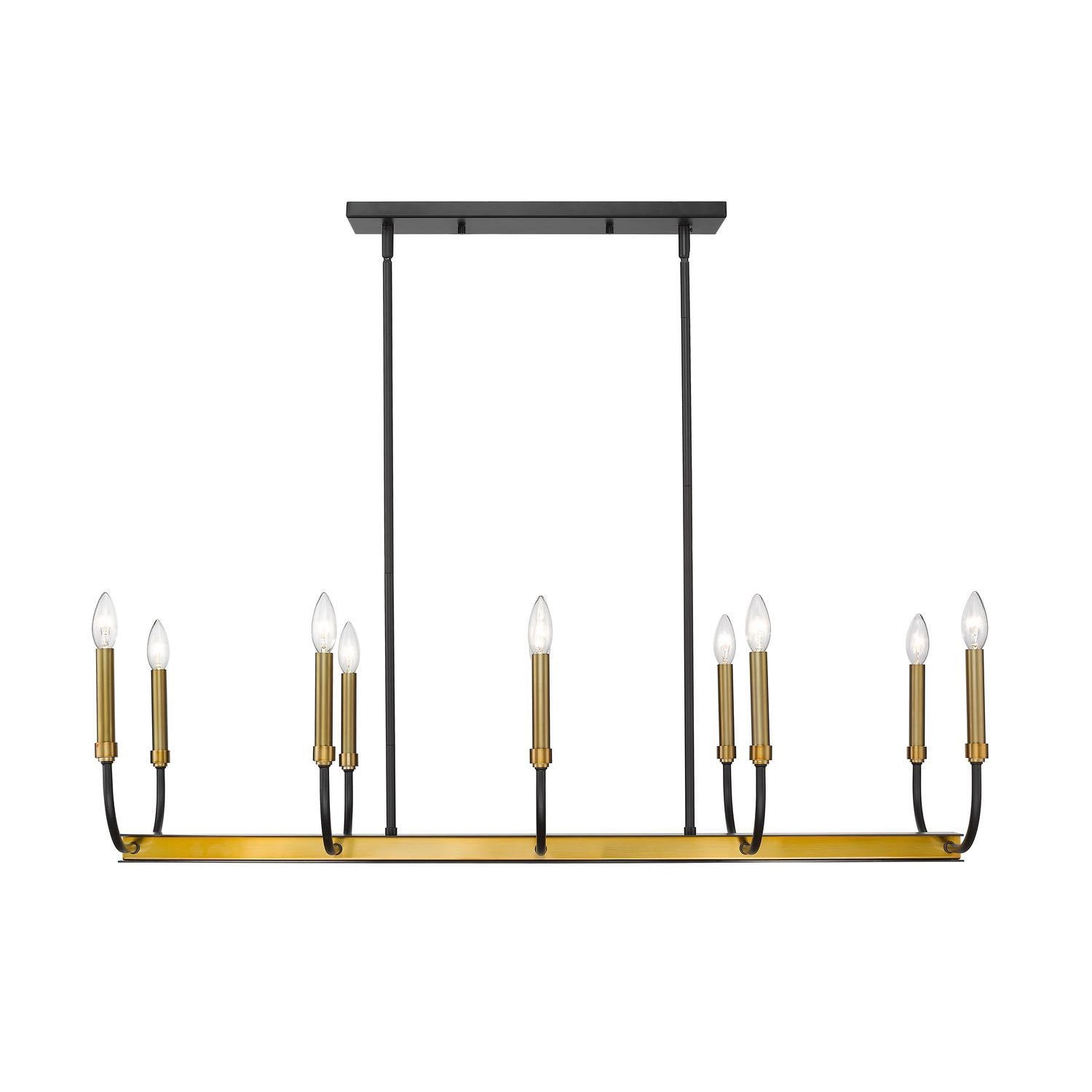 Haylie Linear Suspension Matte Black + Olde Brass