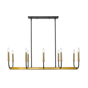 Haylie Linear Suspension Matte Black + Olde Brass