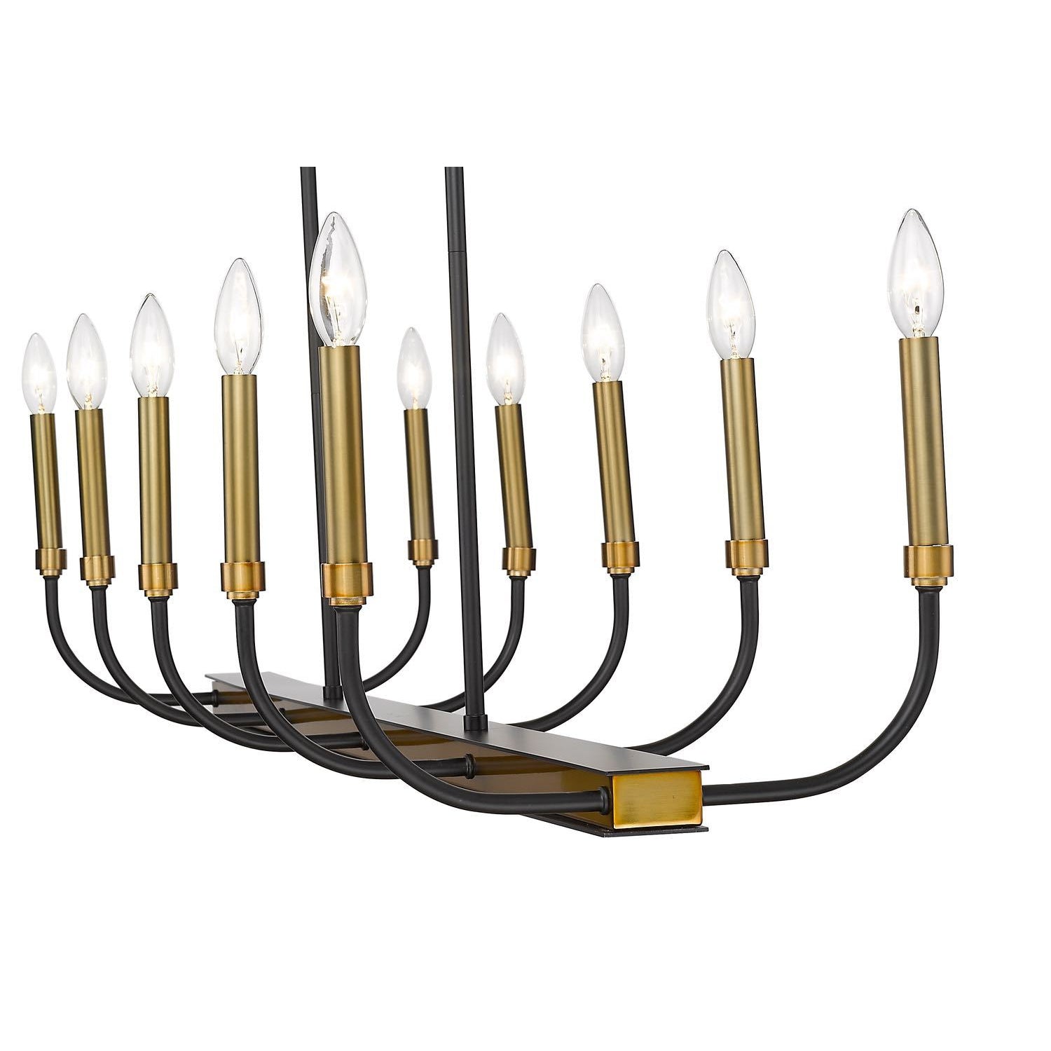 Haylie Linear Suspension Matte Black + Olde Brass