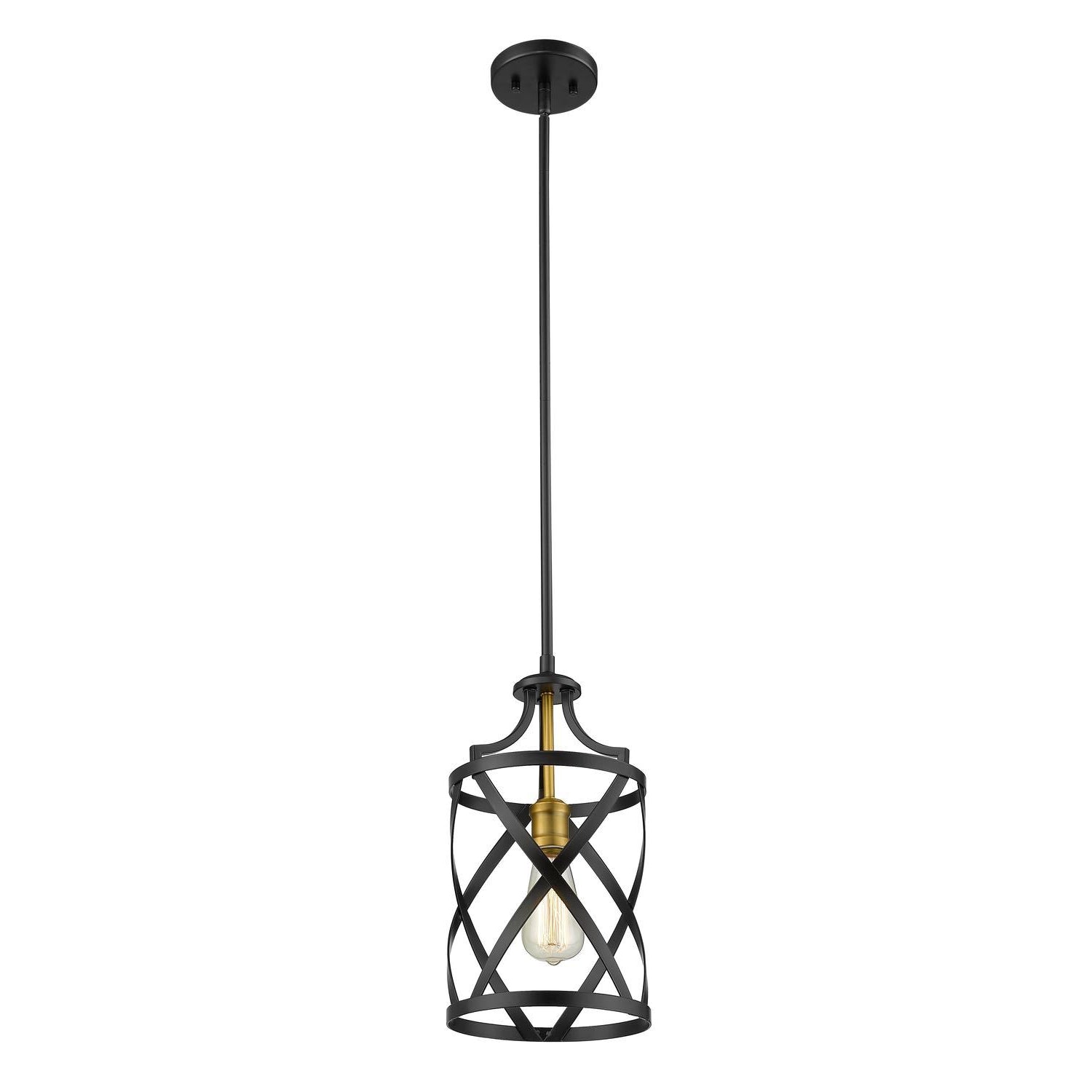 Malcalester Mini Pendant Matte Black + Olde Brass