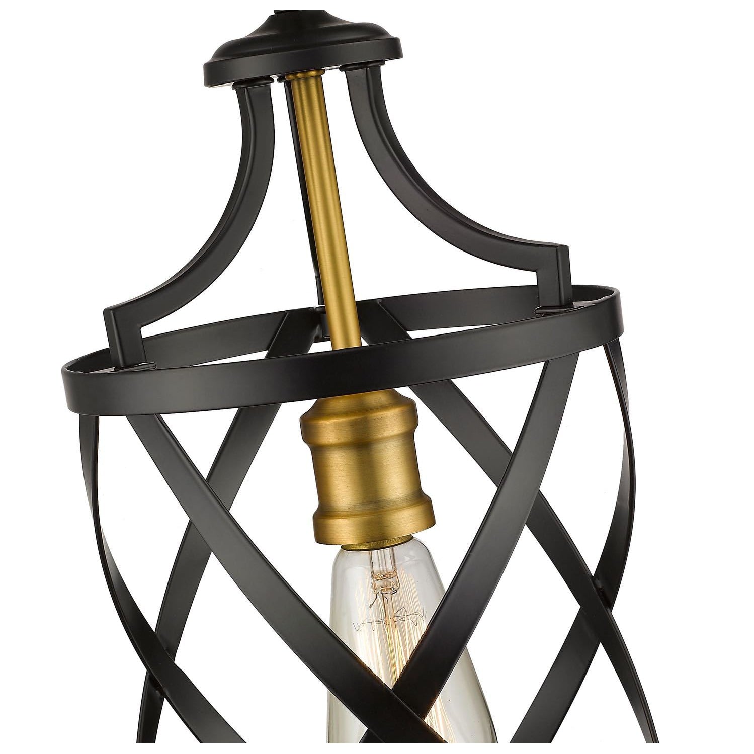 Malcalester Mini Pendant Matte Black + Olde Brass