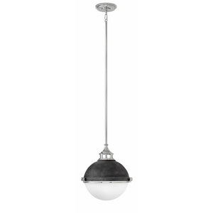 Fletcher Pendant Aged Zinc with Polished Nickel accent