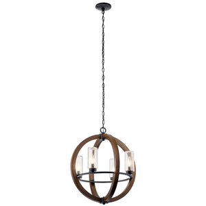 Grand Bank Outdoor Chandelier Auburn Stained Finish