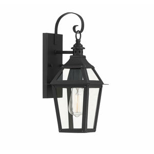 Jackson Outdoor Wall Light Black With Gold Highlighted