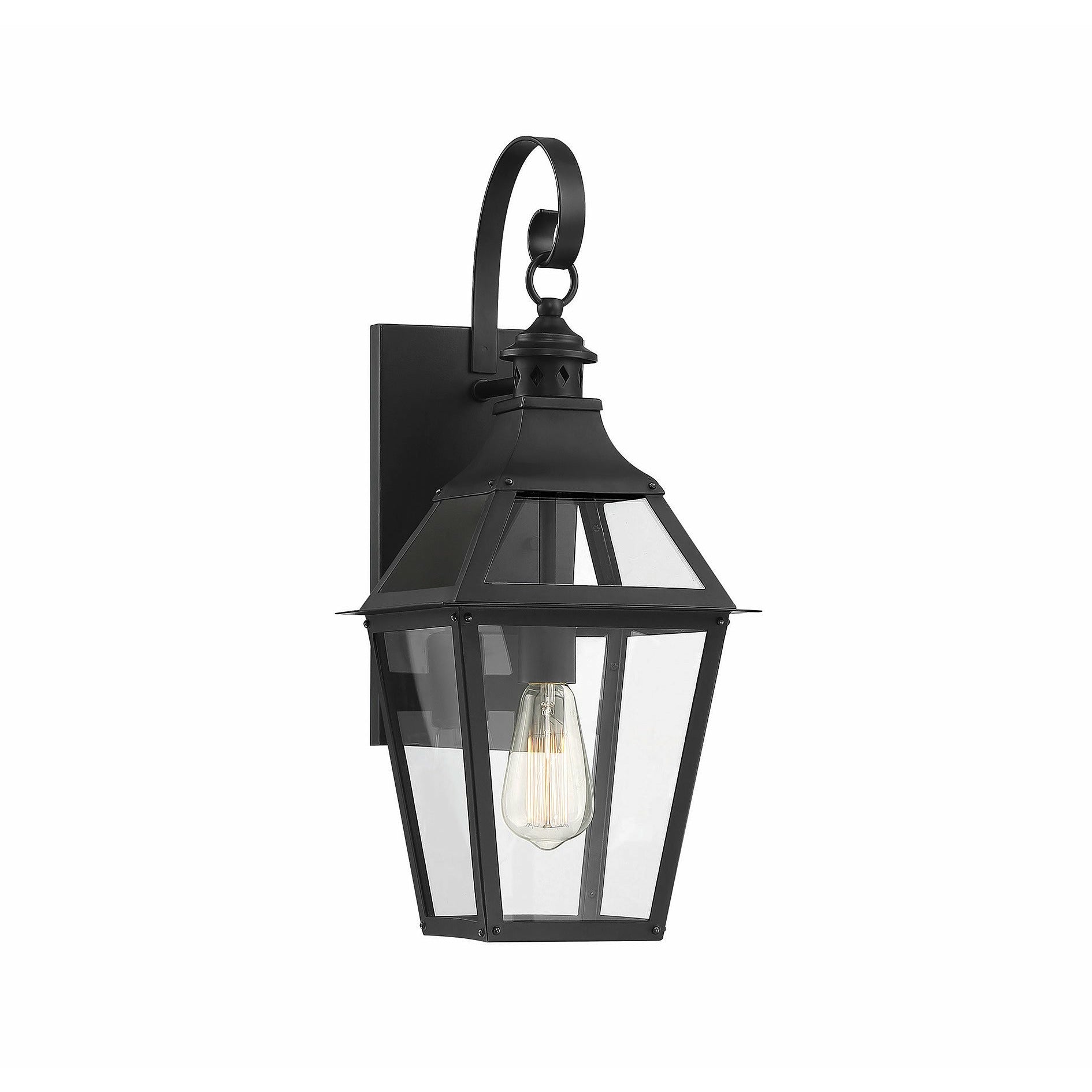 Jackson Outdoor Wall Light Black With Gold Highlighted