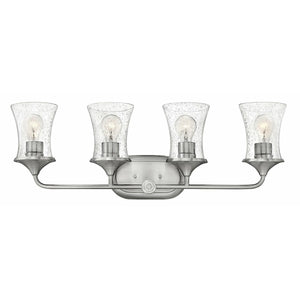 Thistledown Vanity Light Brushed Nickel with Clear glass