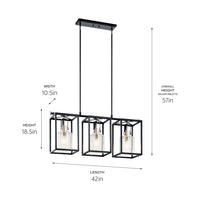Kichler Kitner Linear Chandelier 3Lt
