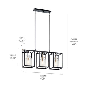 Kichler Kitner Linear Chandelier 3Lt