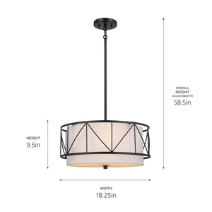 Birkleigh 18" 3-Light Convertible Pendant