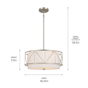 Birkleigh 18" 3-Light Convertible Pendant