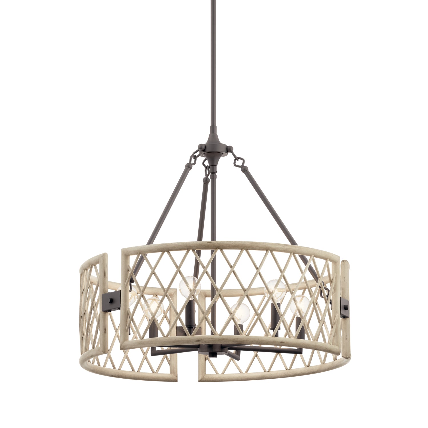 Oana Chandelier White Washed Wood