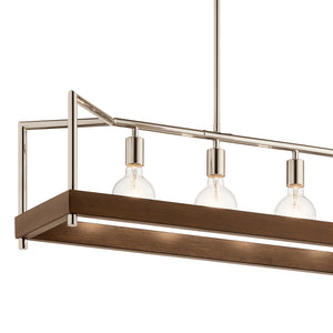 Tanis Linear Suspension Auburn Stained Finish